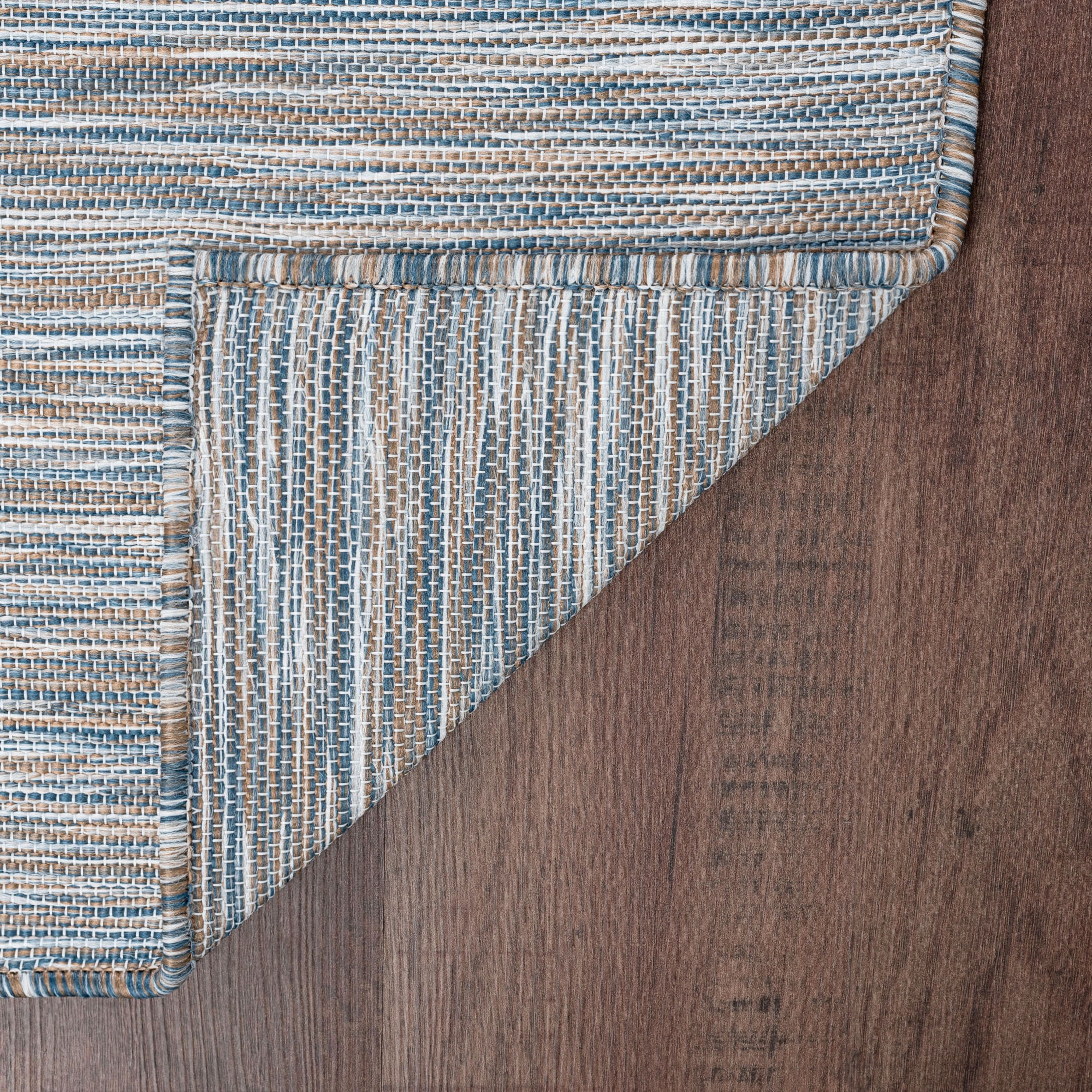 9x12 Water Resistant, Large Indoor Outdoor Rugs for Patios, Front Door Entry, Entryway, Deck, Porch, Balcony | Outside Area Rug for Patio | Blue, Stripe | Size: 8'9'' x 12'3''