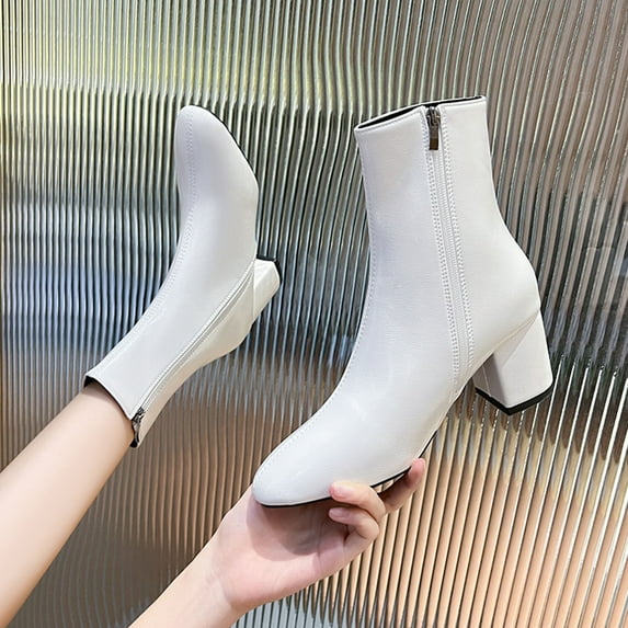 OKBOP Women's Middle Ankle Boots-Zipper Christmas Warm Over The Knee Fashion Over The Knee Boots for Women Winter Dress Shoes for Women Womens Boots Clearance