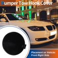 thumbnail image 2 of Front Right Car Bumper Tow Hook Cap Black Sapphire for BMW 1 Series E81 E87 M-Sport 05-11 No.51117837429, 2 of 6