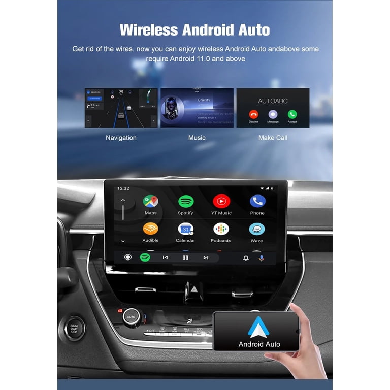 AUTOABC All-in-One Car AI Box: Wireless CarPlay Android Auto GPS