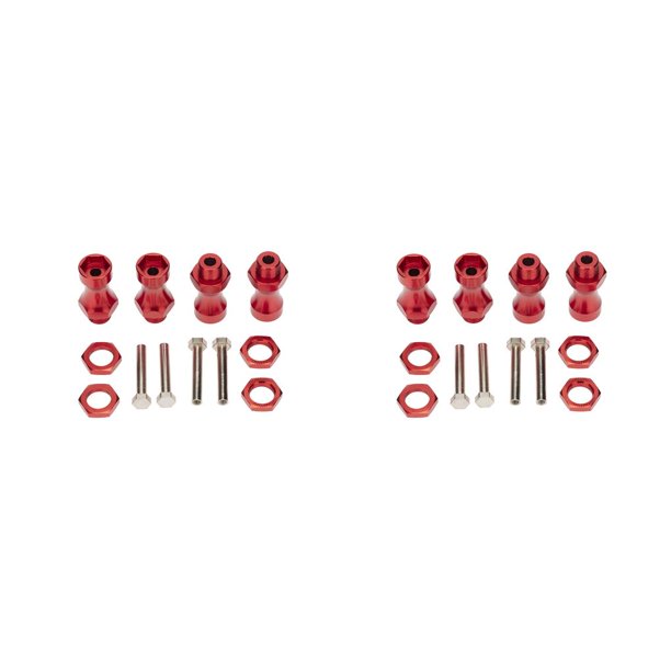 Vogacara Adaptadores hexagonales RC de 4 piezas, profesional, resistente, resistente, engrosado, accesorios de actualización, kit de ajuste de rojo 2piezas