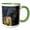 Green/White, variant on 3drose, Greece, Meteora. Christian Monastery Atop Rock Formation., 11oz Two-tone Black Mug
