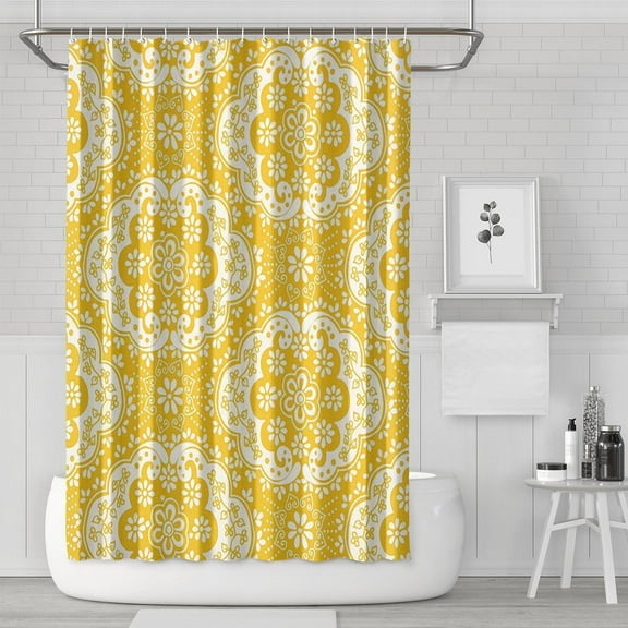 Waterproof Bohemian Shower Curtain 72x72 Inch Boho Style Polyester Unique Shower Curtain for Bathroom Hotel Home Decor with 12 Plastic Hooks