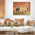 thumbnail image 3 of Designart Savannah Wildlife Panorama - African Throw Pillow - 16x16, 3 of 4