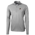thumbnail image 2 of Men's Cutter & Buck Gray Florida Gators Team Big & Tall Virtue Eco Pique Recycled Quarter-Zip Pullover Top, 2 of 3