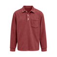 thumbnail image 6 of Men's Corduroy Polo Shirt Long Sleeve Striped Pockets Vintage Golf Top Business Casual Golf Shirt, 6 of 6
