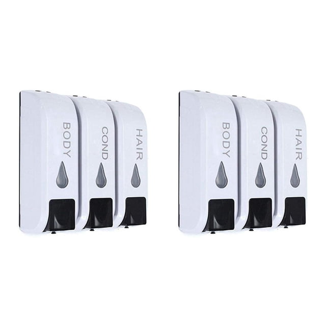 2X Triple Dispensador de Jabón para Ducha Dispensador de Jabón LíQuido Montado En la Pared Dispensador de Champú