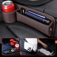 thumbnail image 5 of Car Leather Cup Holder Gap Bag, Premium Leather Console Storage Box, Anti-Drop Car Seat Gap Filler Organizer for Phones Glasses Keys Cards (Passenger Side, Red), 5 of 6