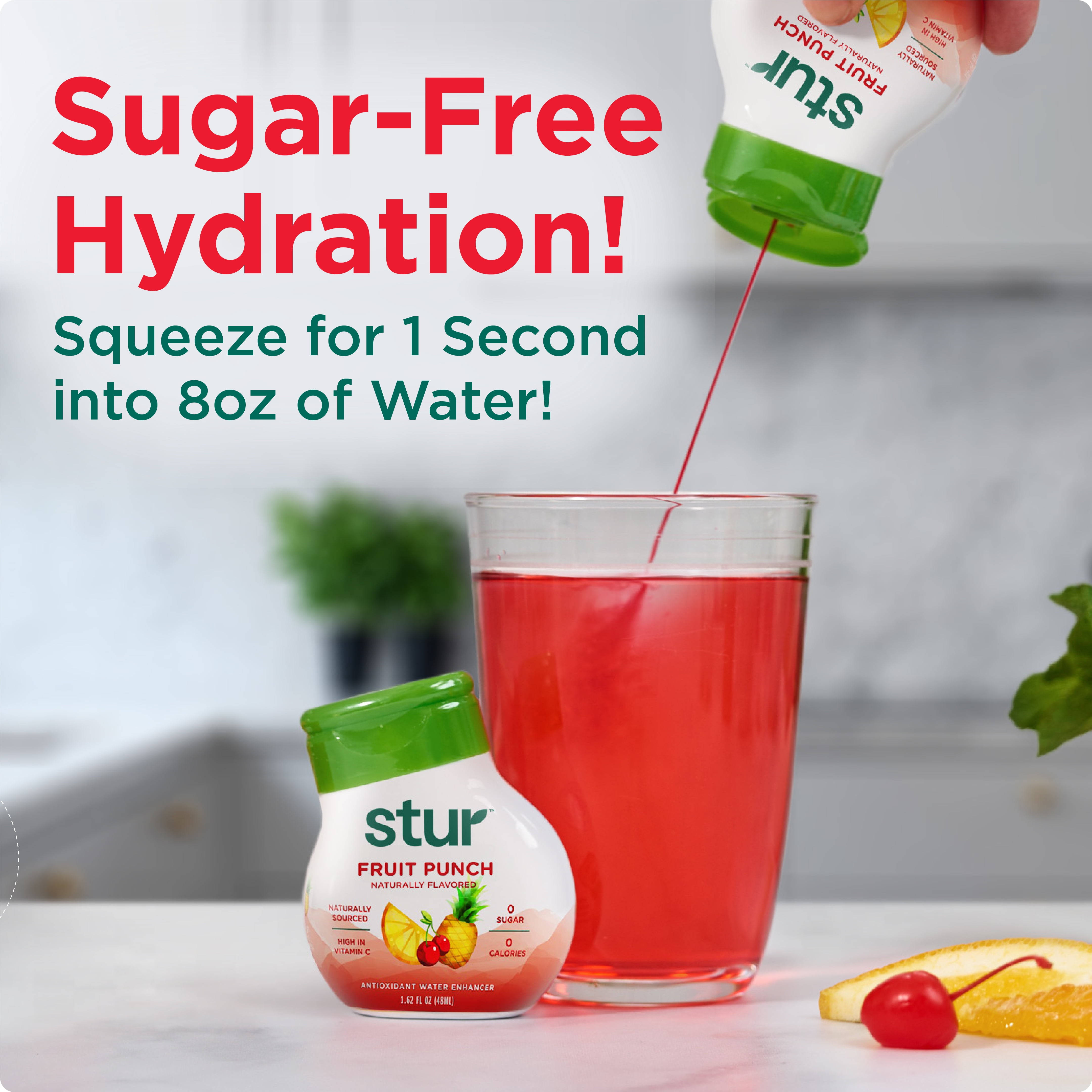 (3 pack) Stur Fruit Punch Drink Mix, Liquid Water Enhancer, Sugar-Free, 1.62oz