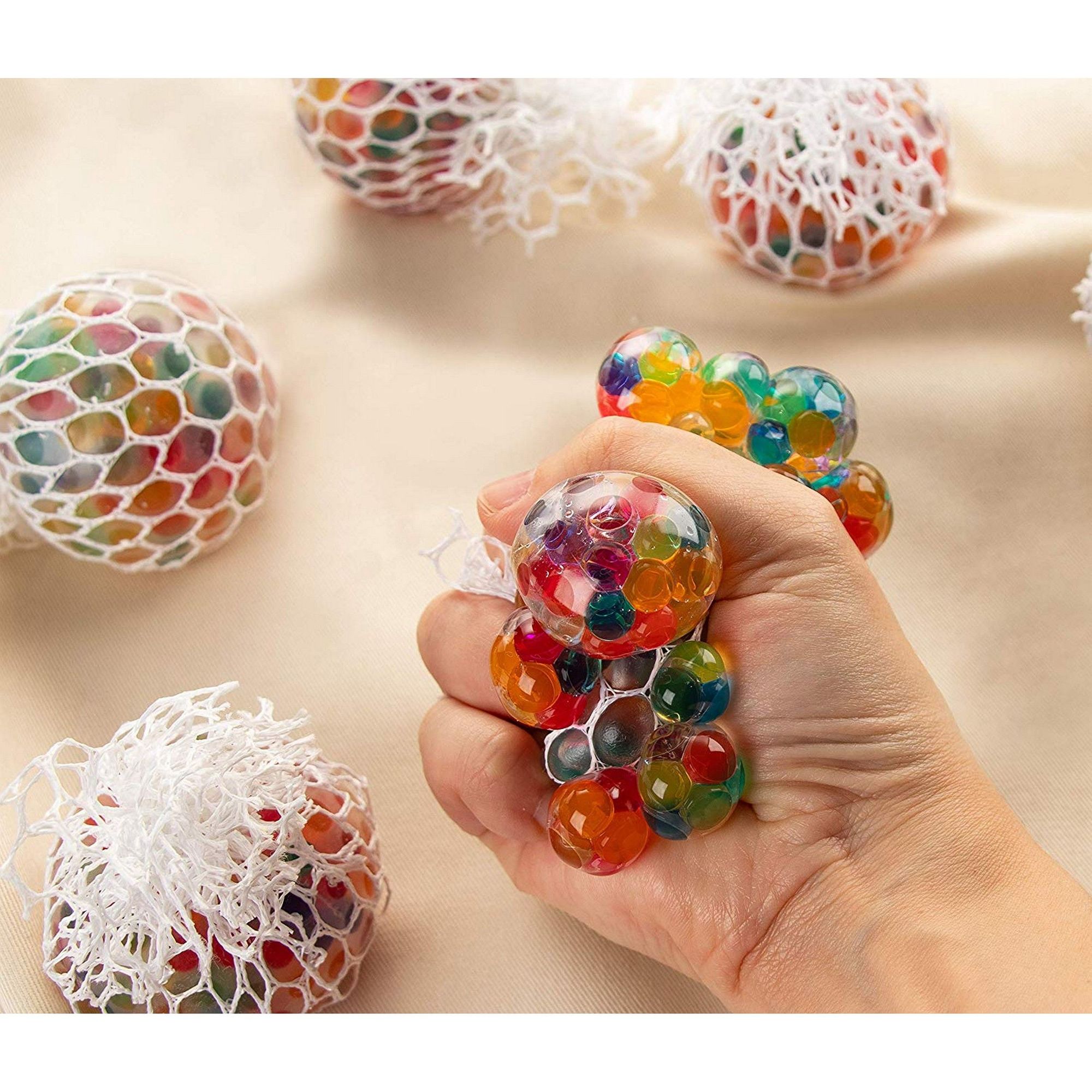 rainbow squishy mesh ball