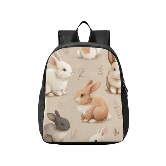 Toddler Backpack Vintage Hare Patch Waterproof Lightweight Backpack Casual Mini Daypack for Daycare & Travel