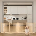 thumbnail image 6 of Extra Tall Freestanding Pet Gate Folding Wooden Dog Fence with 2 Support Feet  for Indoor, Stairs, Doorways, Kitchen, 6 of 7