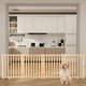 thumbnail image 3 of Yeshouse puerta de seguridad para perros de madera sin pintar, valla plegable independiente para mascotas, ideal para casas, escaleras y puertas, diseño práctico, fácil de mover y usar en interiores, 3 of 7