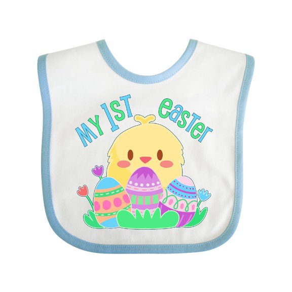 Inktastic My First Easter Cute Chick and Eggs Boys or Girls Baby Bib