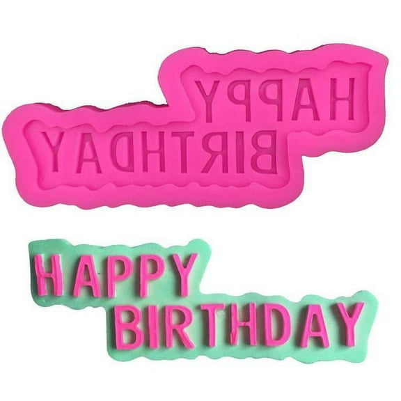 HAPPY BIRTHDAY Silicone Mold, 4 x 1.5 Inches | Bakell