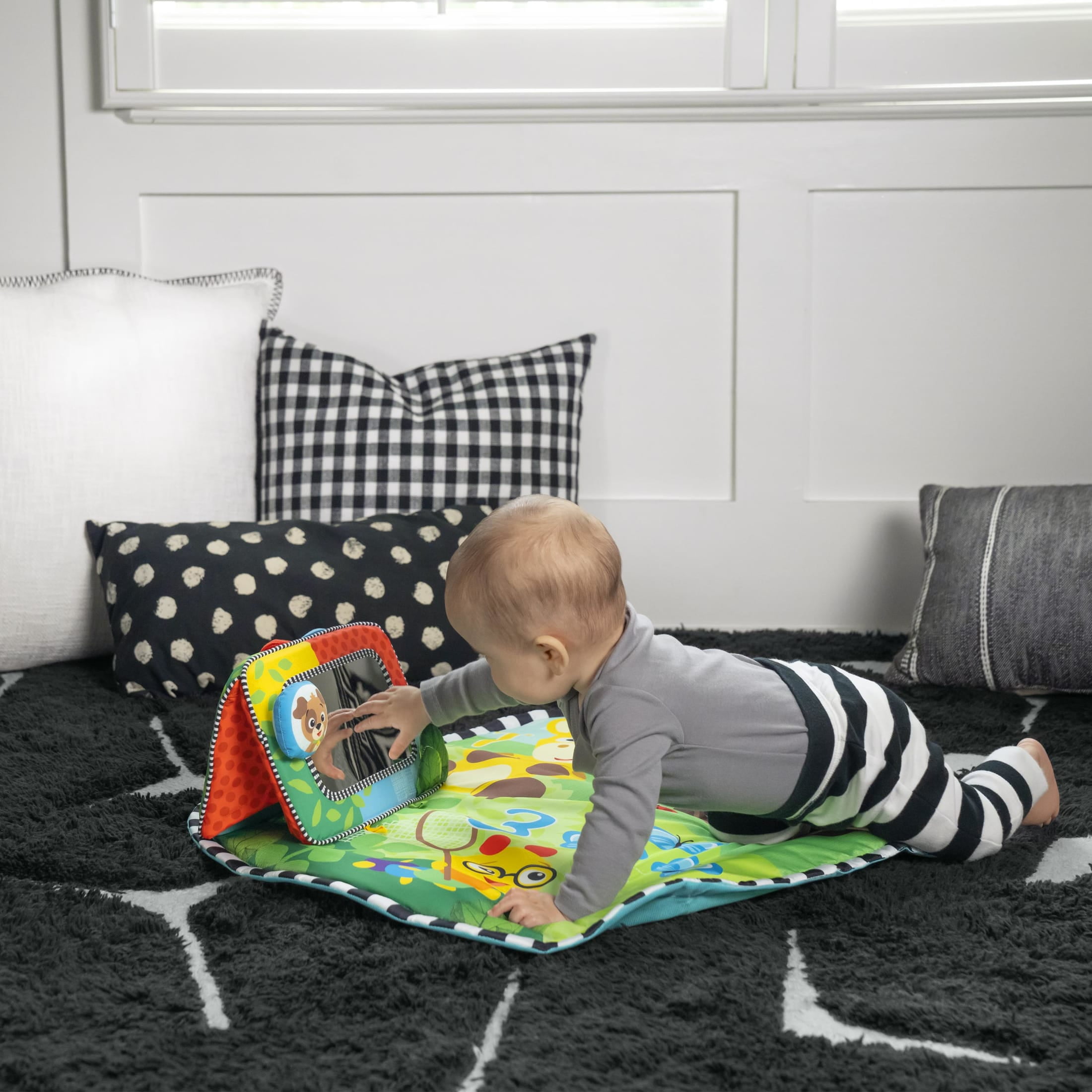 Baby Einstein Discovery Garden Tummy Time Mat & Mirror, Unisex, Ages 0+ Months