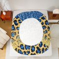 thumbnail image 5 of Homewish Glitter Leopard Print Queen Sheet Sets, Modern Fashion Polkadots Flat Sheet, Gold Blue Diamond Queen Fitted Sheet, Super Cozy Room Decor, 4pcs, 5 of 7