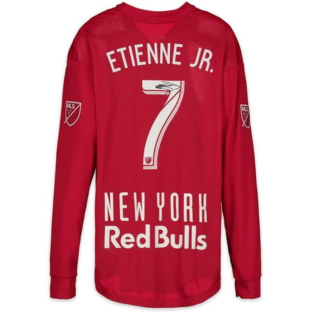 James Autographed Red Custom Jersey - Derrick Etienne Jr. New York Red Bulls Autographed Match-Used Red #7 Jersey vs. Portland Timbers on March 10, 2018 - Fanatics Authentic Certified