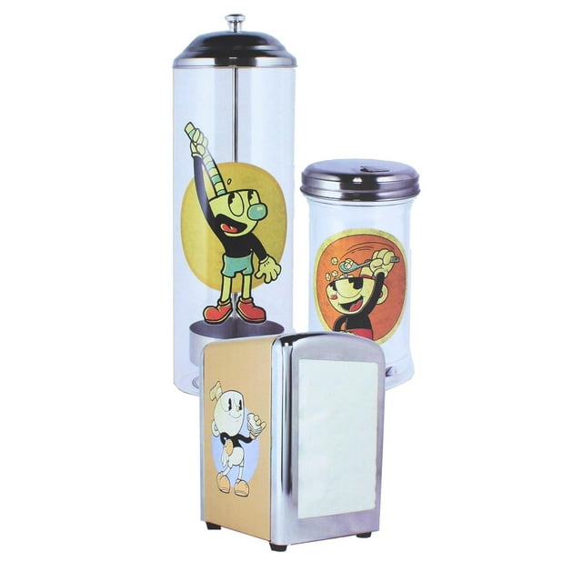 Cuphead Retro Diner Set - Napkin Dispenser/ Sugar Shaker/ Straw Canister