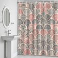 thumbnail image 6 of Pink Boho Bathroom Shower Curtain, Vintage Ocean Shell Abstract Style Ethnic Waterproof Washable Soft Bath Curtain for Bathtub Decor with 12 Hooks&Grommet, 48x72 Inch, 6 of 9