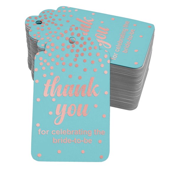 Inkdotpot Real Rose Gold Foil ThankYou For Celebrating The Bride To Be Bridal Shower Tags Favor Hang Paper Tags 50 Pack