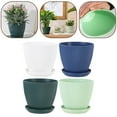 thumbnail image 2 of CPAN Plastic Green Plant Pot Circular Pot Delivery Tray Vertical Striped Flower Pot, 2 of 8