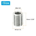thumbnail image 2 of Unique Bargains Adaptateurs Filetage Manchon Réducteur Écrou 20pcs M12x1.75 Mâle à M8x1.25 Femelle Réparation Insert Écrou 15mm, 2 of 7