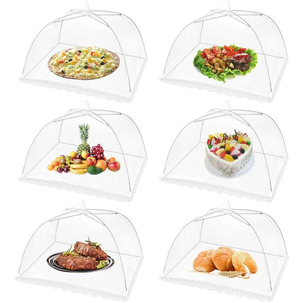 6 Pack Large Pop Up Mesh Screen Food Cover for Outdoors,17x17Inches