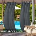 thumbnail image 3 of TOPCHANCES Patio Black Grommet Top & Bottom Blackout Outdoor Curtains, "52 x 84" Inches, 3 of 11