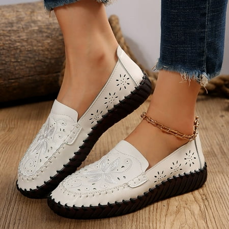 

Kayannuo Fall Shoes for Women Clearance Loafers Women Shoes Ladies Summer Lazy Shoes Breathable Hollow Nurse Shoes Bow Hole Flat Shoes Fisherman Shoes