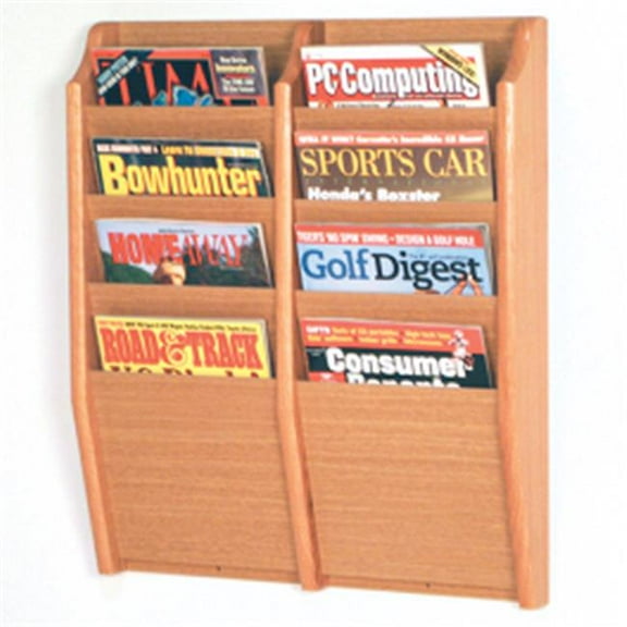 Wooden Mallet  Cascade 8 Pocket Magazine Rack in Light Oak