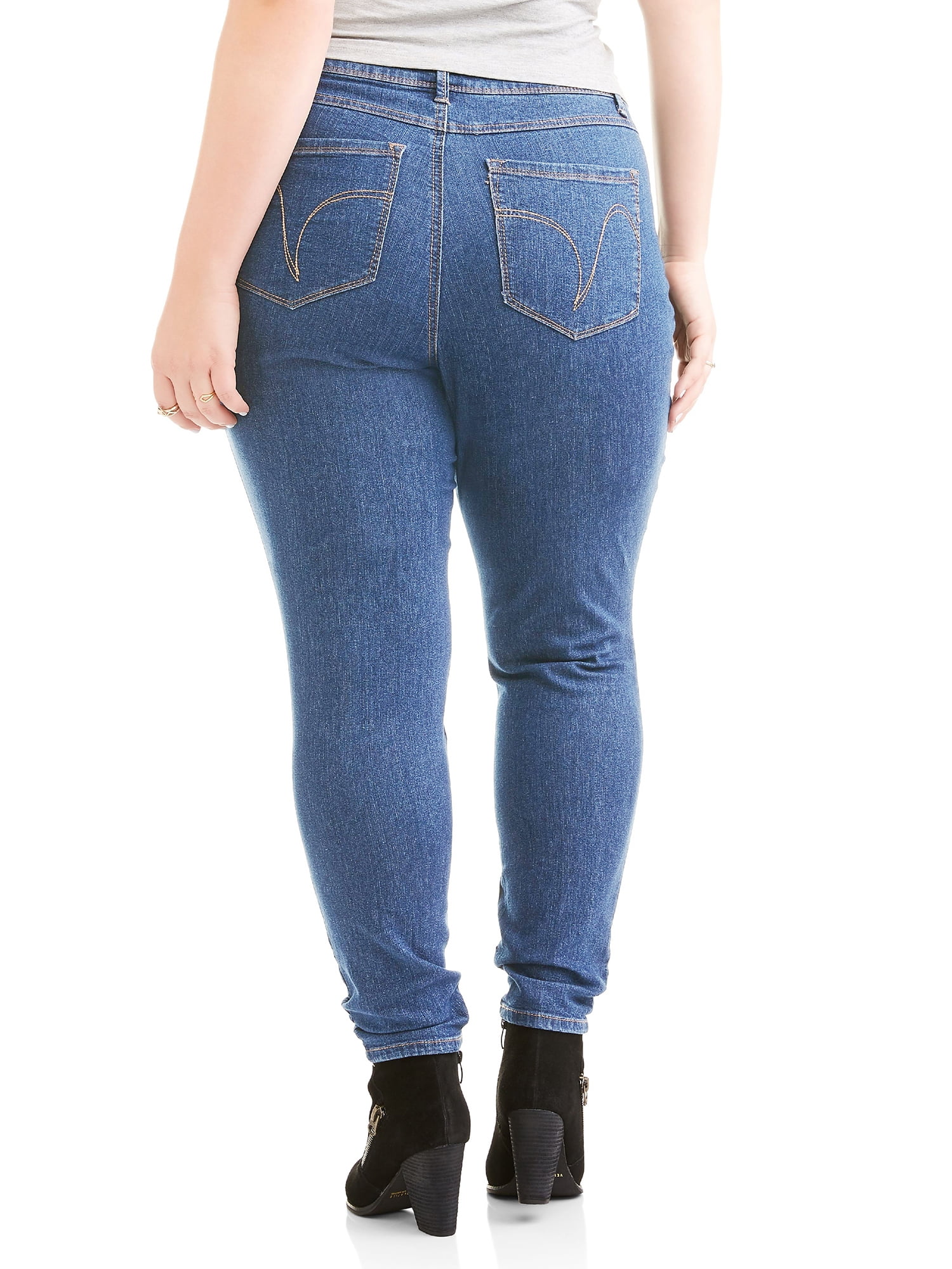 A3 Denim Women's Plus Destructed Skinny Jeans, Sizes 16-26