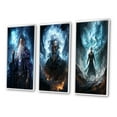 thumbnail image 3 of Designart "Powerful Wizard Magic s Mastery" Superheros Framed Wall Art Set Of 3 - Blue Superheros Frame Gallery Set For Office Decor, 3 of 6