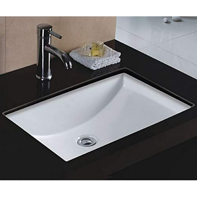 Wells Sinkware Rectangular Vitreous Ceramic Lavatory Single Bowl Undermount White 22 x 16 x 6