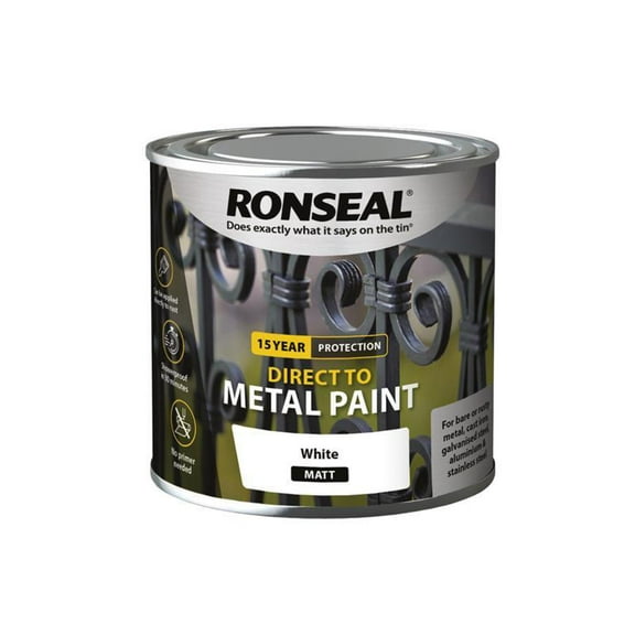 Ronseal - Direct to Metal Paint White Matt 250ml