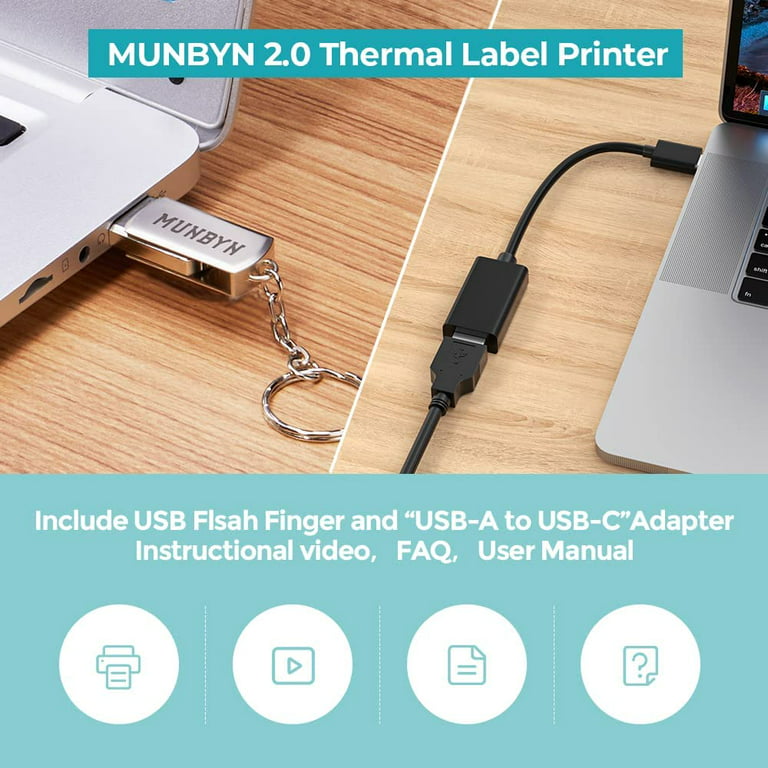 MUNBYN Thermal Printer, Label Printer for Shipping Packages 4x6