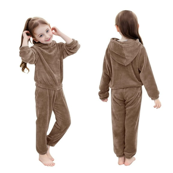 Jamsmile Toddler Girls Pajamas Flannel Fuzzy Long Sleeve Tops And Pants Winter Warm Soft Fuzzy Boys Girls Homewear