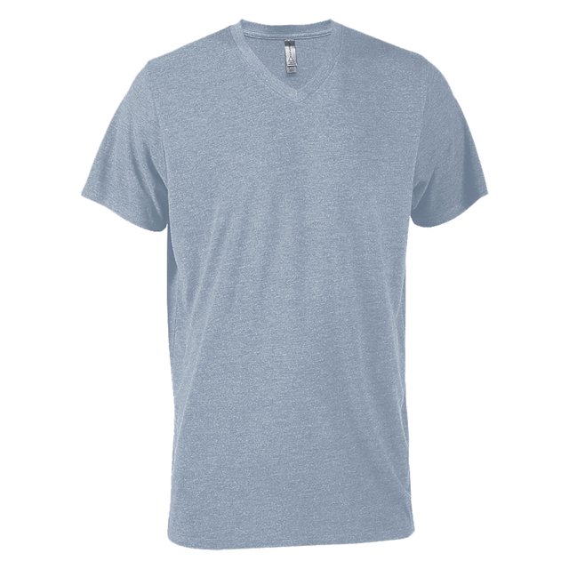 Delta Tee-Shirt Adulte Tri-Mélange Manches Courtes Col en V Platine