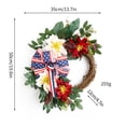 thumbnail image 3 of Corona Patriótica de Flores Artificiales con Diseño de Bandera, Girasol y Peonía para La Puerta Principal, La Pared o La Decoración Del Porche. Corona de Tela Hecha a Mano para El Día de La Independe, 3 of 6