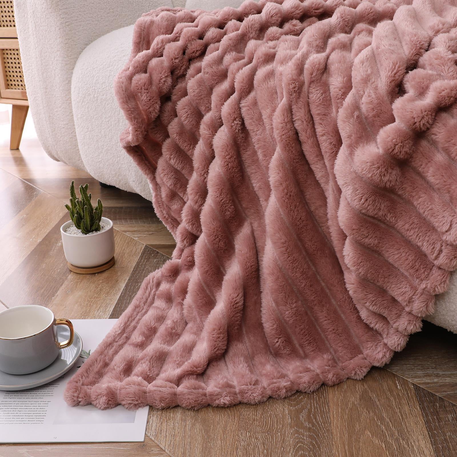 Kate Aurora Modern Lux Ultra Soft & Plush Ribbed Accent Throw Blanket - 50 in. W x 60 in. L - Assorted Colors