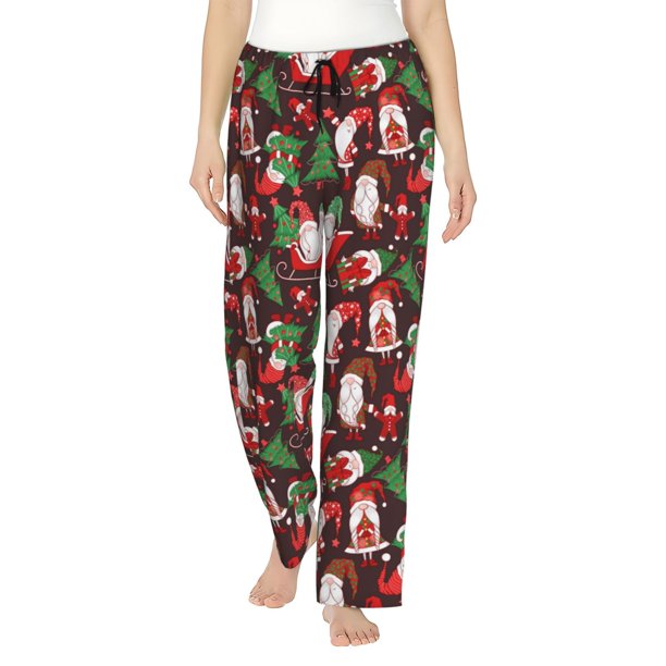Fotbe Merry Christmas1 Pantalones de Pijama para Mujer, Pantalones de Dormir, Pantalones Pj con Cordón y Bolsillos-Small