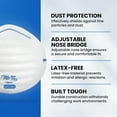 thumbnail image 3 of Ronco Pro-Tec 5611 Dust Masks, Safety Work Masks, Particle, Sanding, Fiberglass, Head Strap, Adjustable Nose Bridge, 50 Pack, 3 of 6