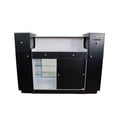 thumbnail image 4 of MAYAKOBA Sonoma II Reception Desk with Glass Display Adjustable Shelves, Side Cabinets, Office Restaurant Beauty Salon Furniture, Luxe Black/Silver Accents, 4 of 7