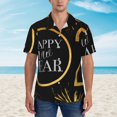 thumbnail image 2 of Yiaed 2025 New Year New Print Hawaiian Shirt for Men Short Sleeve Button Down Shirts Beach Shirts for Men,3X-Large, 2 of 7