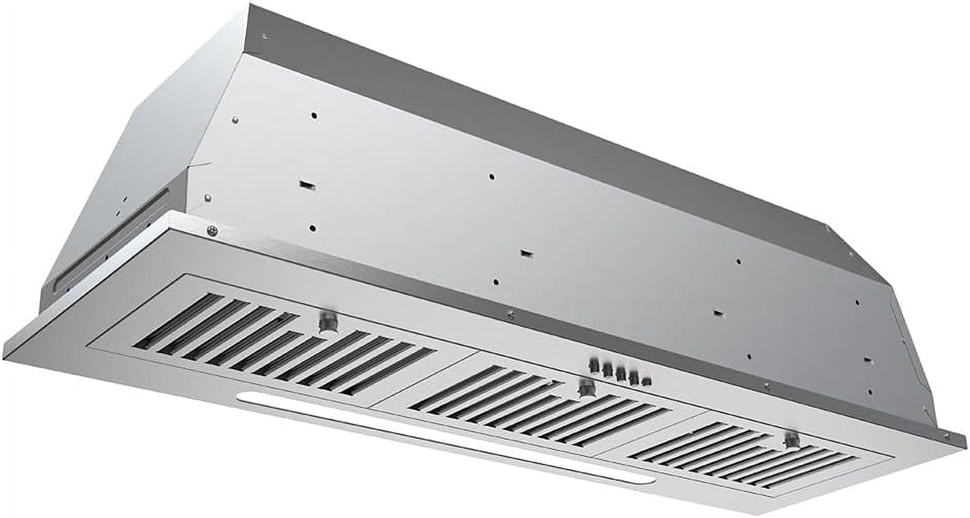 Streamline 36 in. Melisurgo Convertible Insert Range Hood in Brushed Stainless Steel with Baffle Filters, Push Button Control, LED Lights