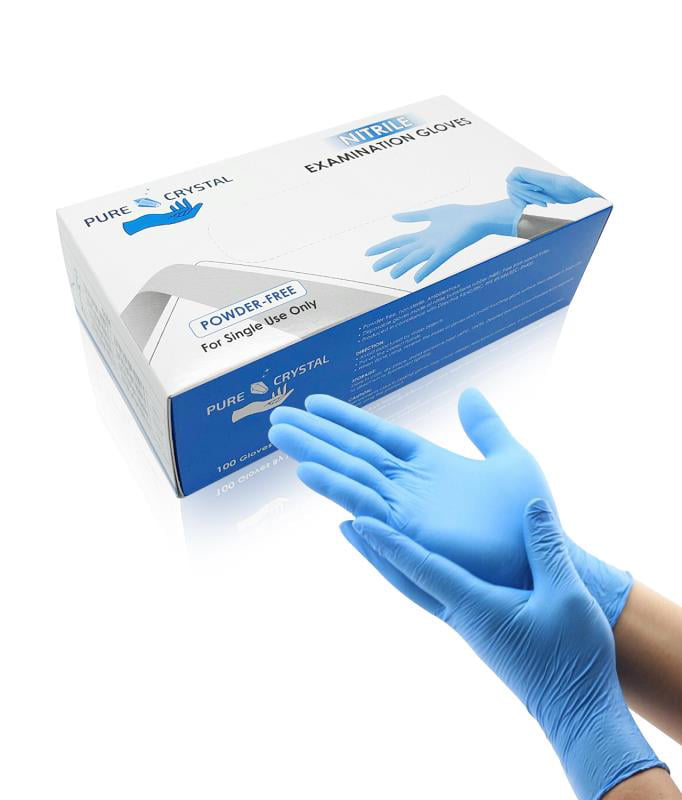 100 PCS Premium Poly Nitrile Exam Latex Free Blue Nitrile Gloves Wear-resistant 