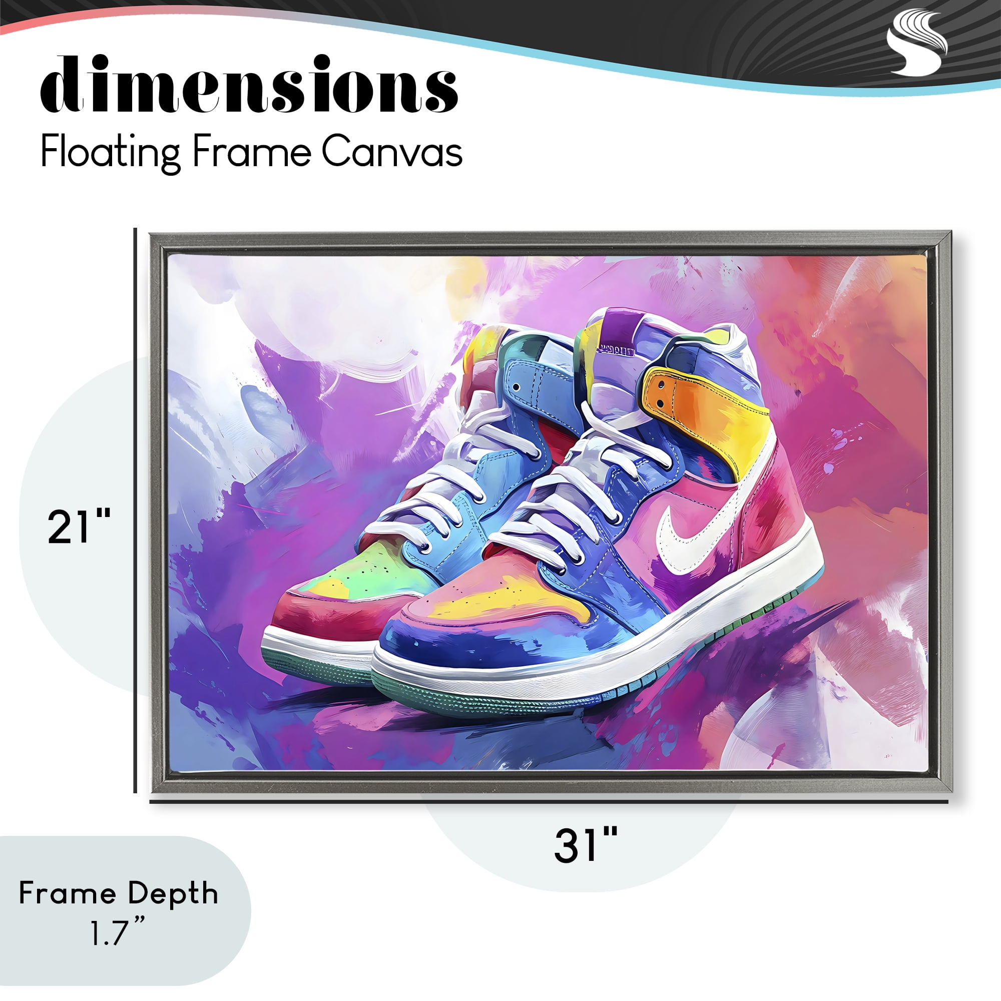 Stupell Industries Stylish Vintage Sneakers Gray Framed Floater Canvas Wall Art, design by Creative Studio