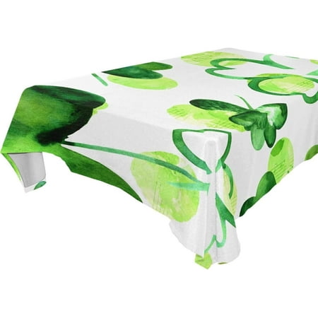 

Hyjoy St Patrick s Day Clover Tablecloth Waterproof Washable Polyester Square Table Cover Durable Tablecloth for Kitchen Dining Table Party Decor (60 X 60 Inch)