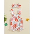 thumbnail image 3 of vera natura Baby Girls Summer Casual Romper Flying Sleeve Floral/Strawberry Print Romper with Headband, 3 of 8