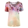 thumbnail image 4 of Camiseta de manga corta con cuello en V y estampado de moda para mujer Pompotops hkajfhjk462715, 4 of 5